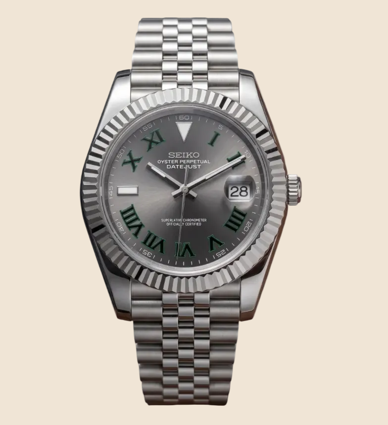 DateJust Gris Roman Vert