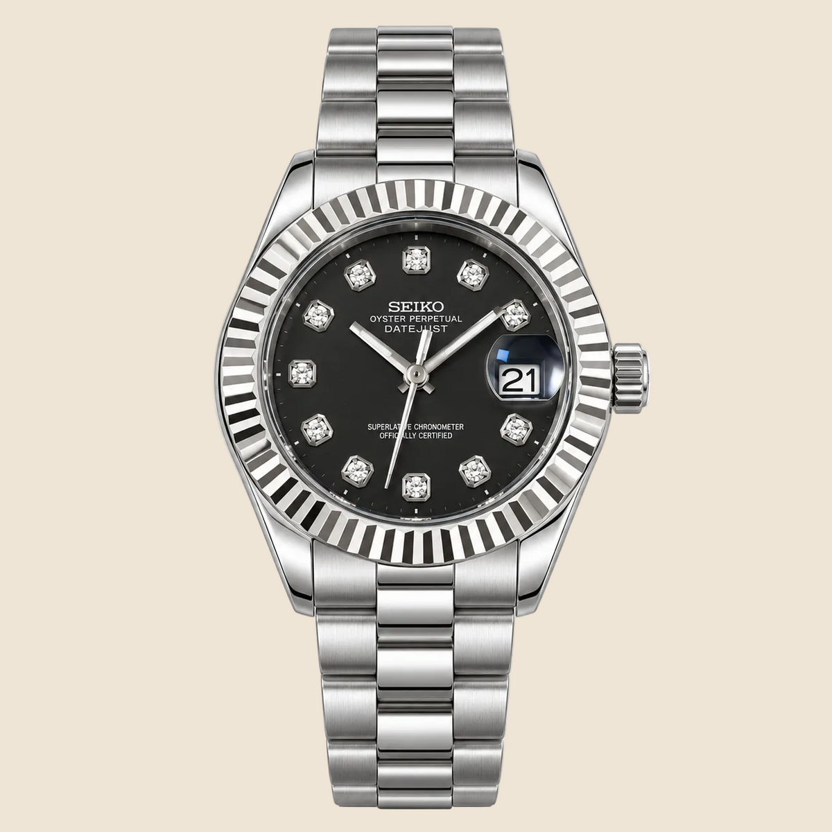 DateJust Noir Silver Éclat 28 mm