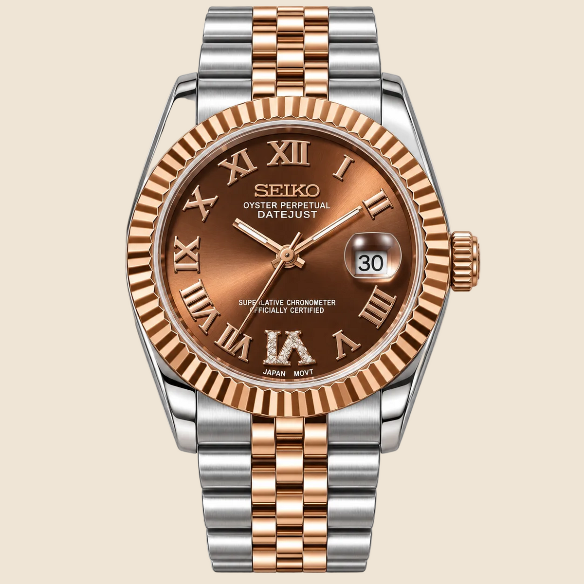 DateJust Roman Chocolat Rose