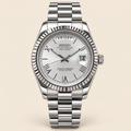 DayDate Roman Blanc Silver