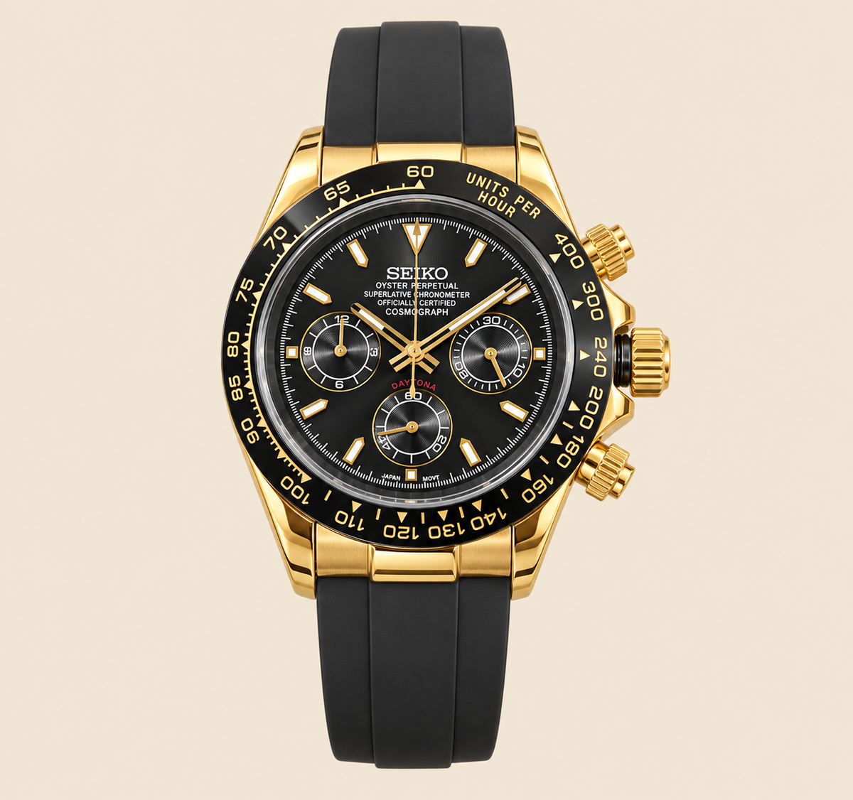 Daytona Noir Gold Rubber