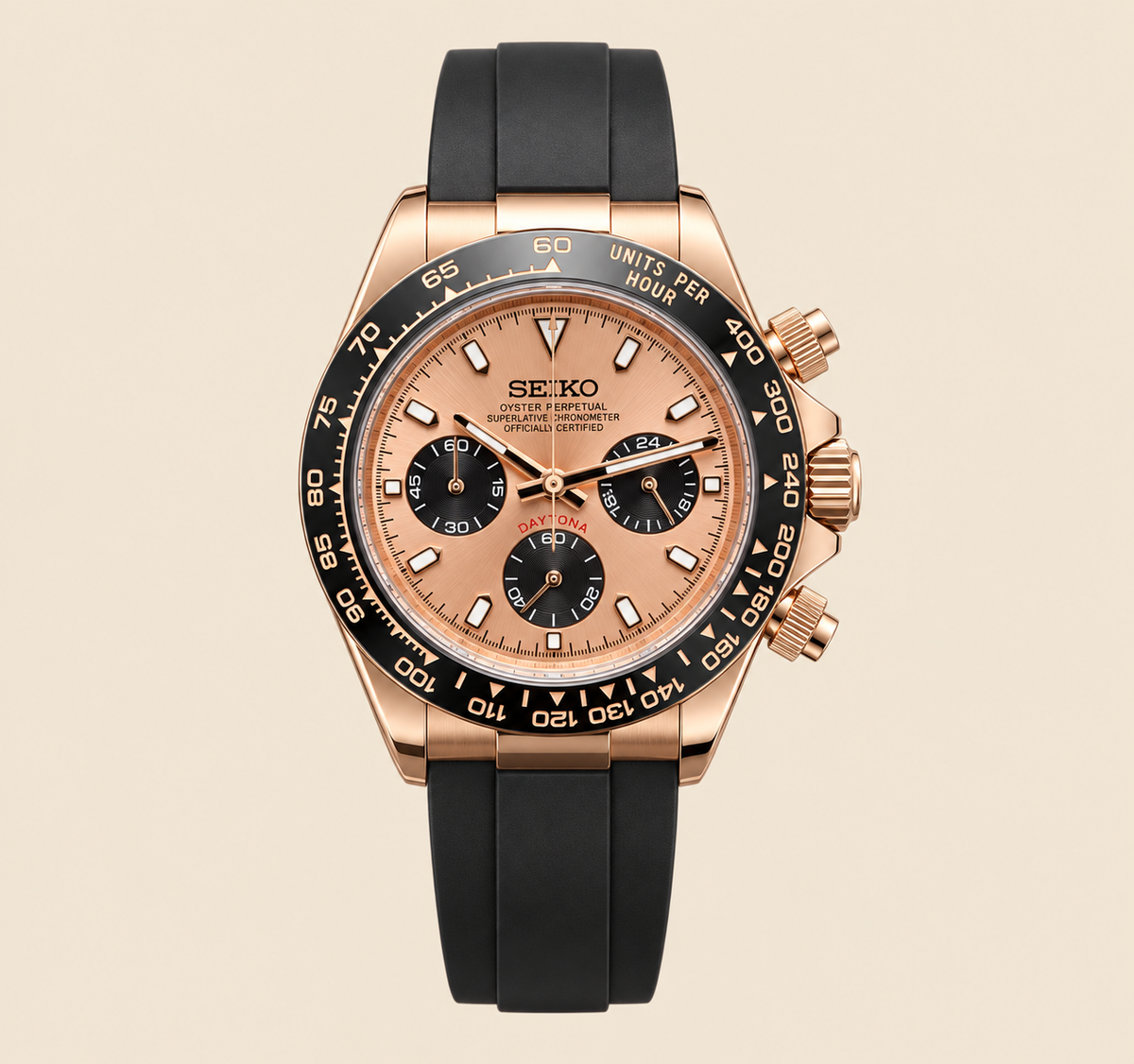 Daytona Rose Gold Rubber